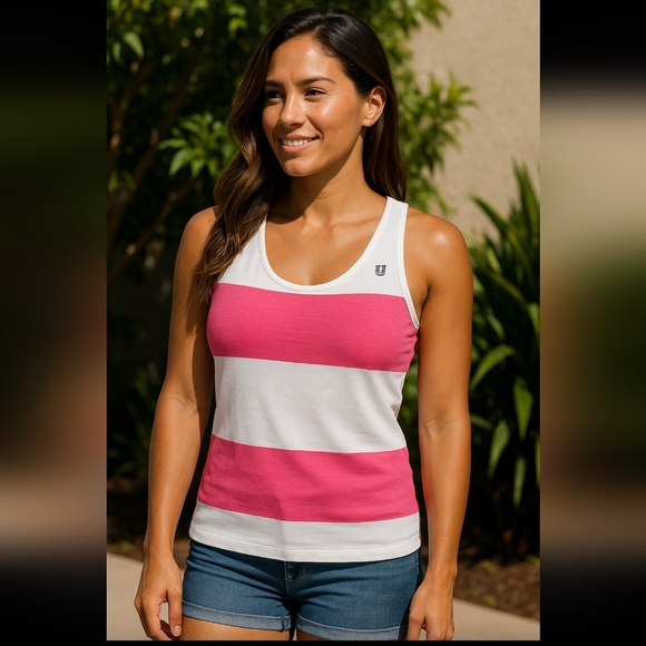 Stripes & Racerback' Tank Top - Size XS - Workout or Casual - Picture 1 of 6